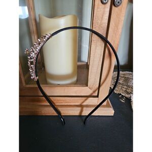 Tiara Style Headband – Black Band with Diamond Rhinestone Detailing